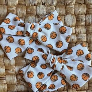 Basketball Print Hair Bows for Kids